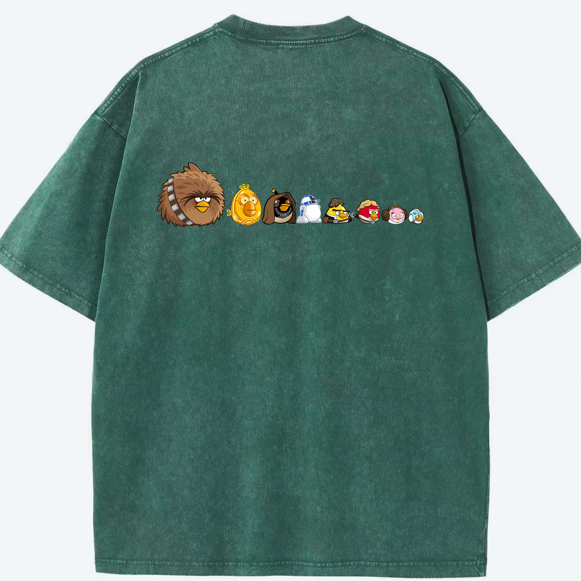 （画像用） Angry Birds アングリーバード 綿100% ヴィンテージ風 半袖Tシャツ（背面プリント）